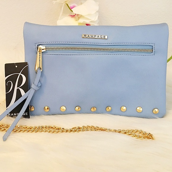 Rampage Handbags - RAMPAGE BLUE FAUX LEATHER CROSSBODY BAG